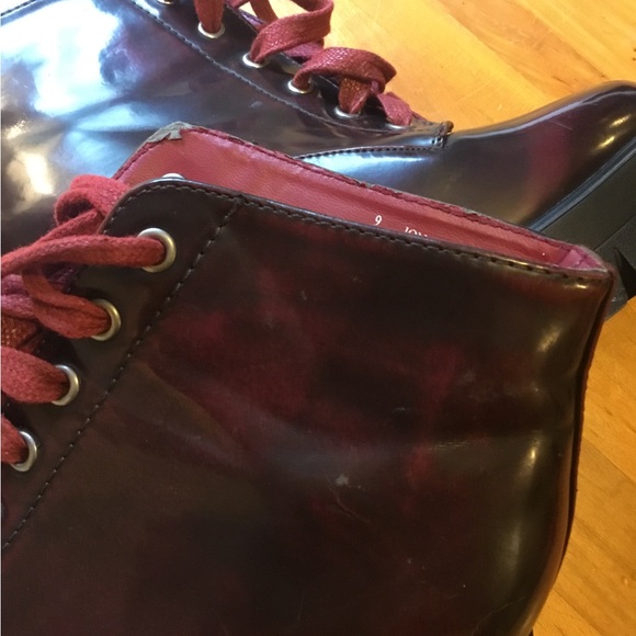 Bamboo Jonas-02 Dark Burgundy Chunky Ankle Boots with Lug Sole Size 9 - Picture 12 of 16